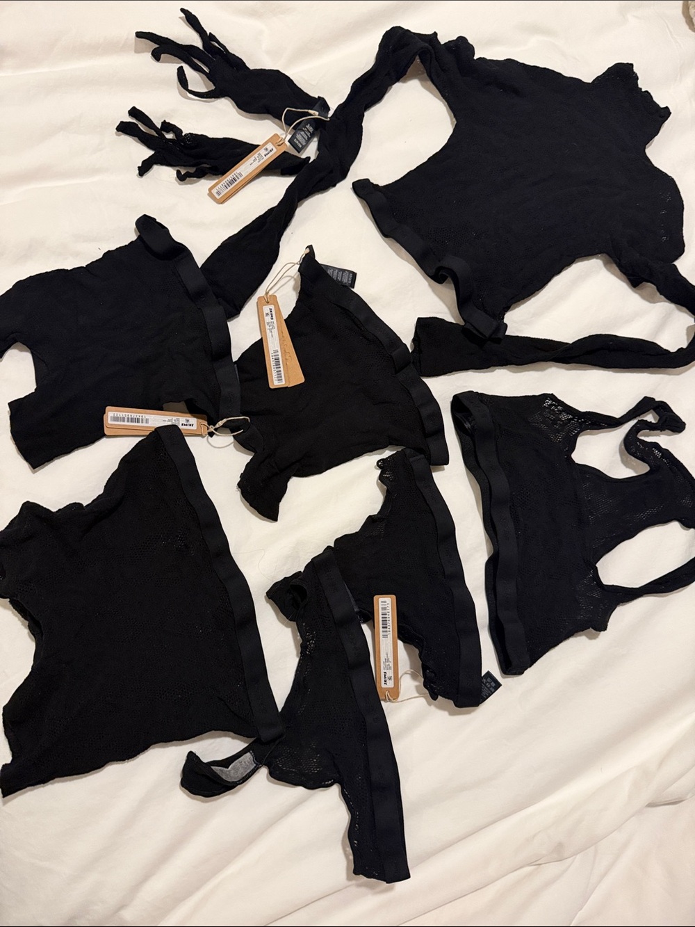 Skims Knit Lace Black Set - 8 Pieces